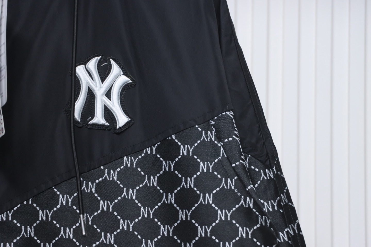 MLB All Over Logo Print Trench Coat Black