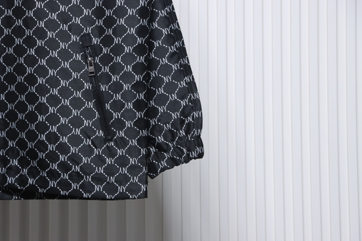 MLB All Over Logo Print Trench Coat Black