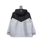 MLB All Over Logo Print Trench Coat Black White