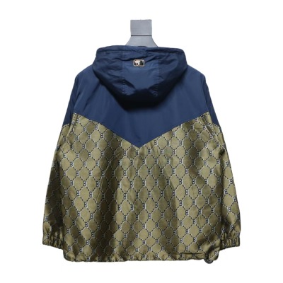 MLB All Over Logo Print Trench Coat Blue Green 02