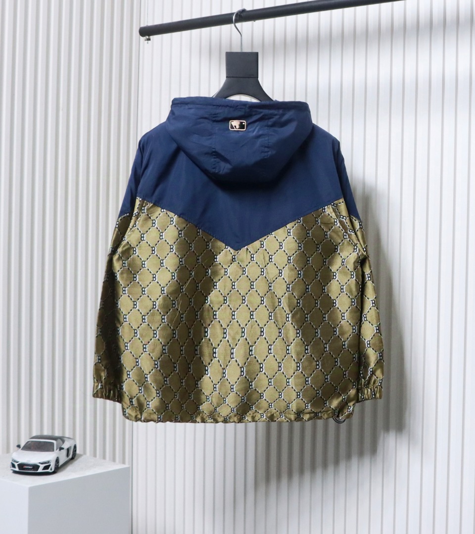 MLB All Over Logo Print Trench Coat Blue Green