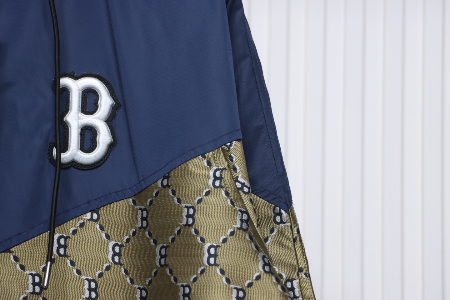 MLB All Over Logo Print Trench Coat Blue Green