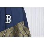 MLB All Over Logo Print Trench Coat Blue Green