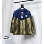 MLB All Over Logo Print Trench Coat Blue Green