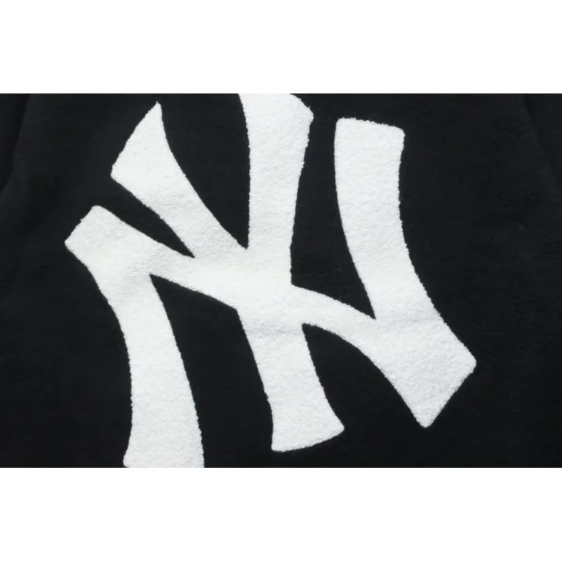 MLB Classic Embroidered LOGO Lambswool Jacket Black