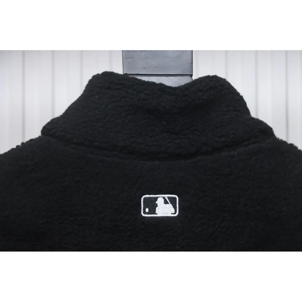 MLB Classic Embroidered LOGO Lambswool Jacket Black