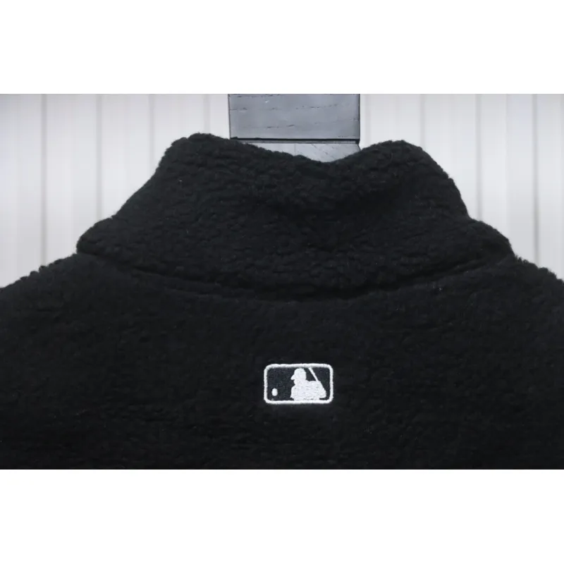 MLB Classic Embroidered LOGO Lambswool Jacket Black