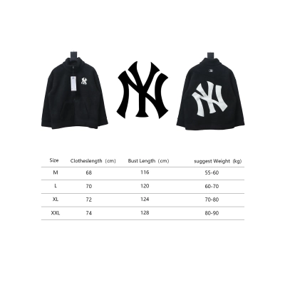 MLB Classic Embroidered LOGO Lambswool Jacket Black 02