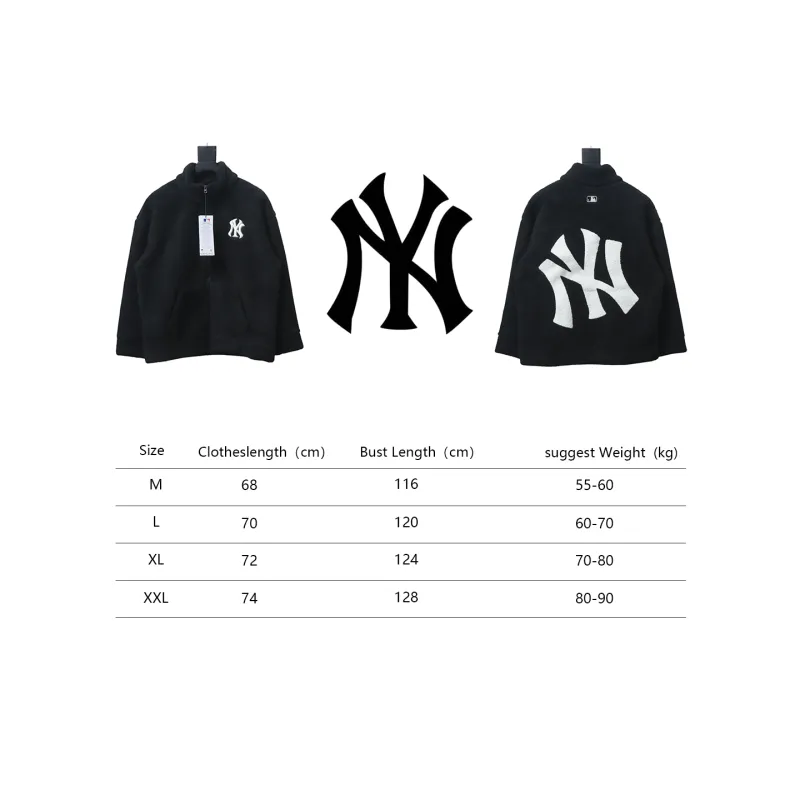 MLB Classic Embroidered LOGO Lambswool Jacket Black