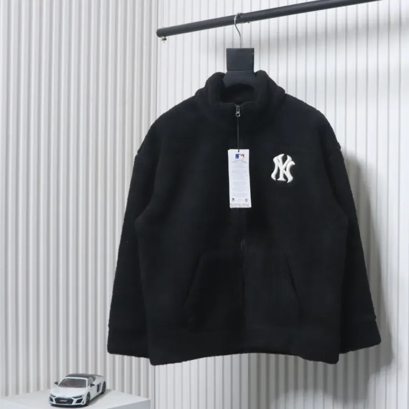 MLB Classic Embroidered LOGO Lambswool Jacket Black
