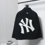 MLB Classic Embroidered LOGO Lambswool Jacket Black
