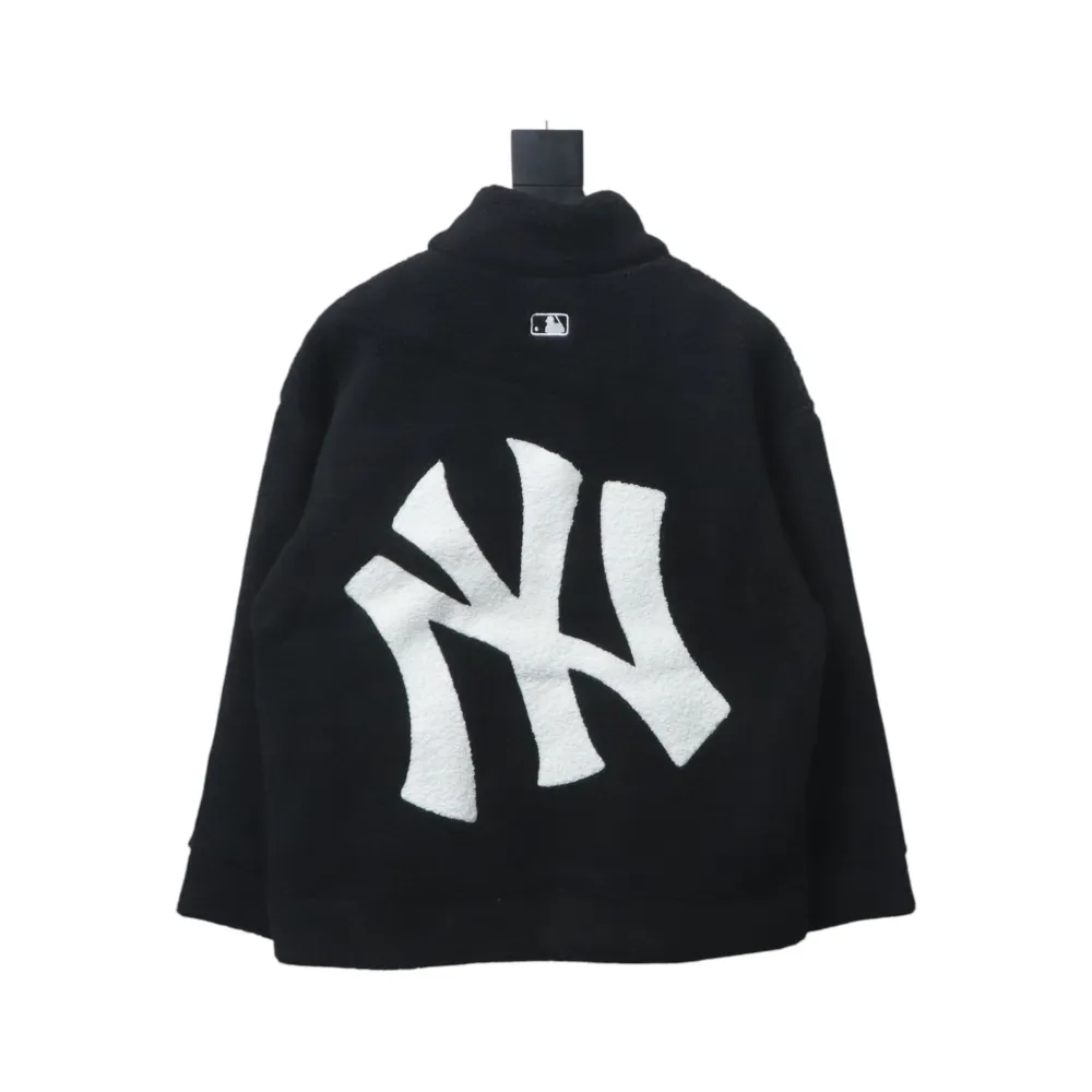 MLB Classic Embroidered LOGO Lambswool Jacket Black