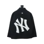 MLB Classic Embroidered LOGO Lambswool Jacket Black