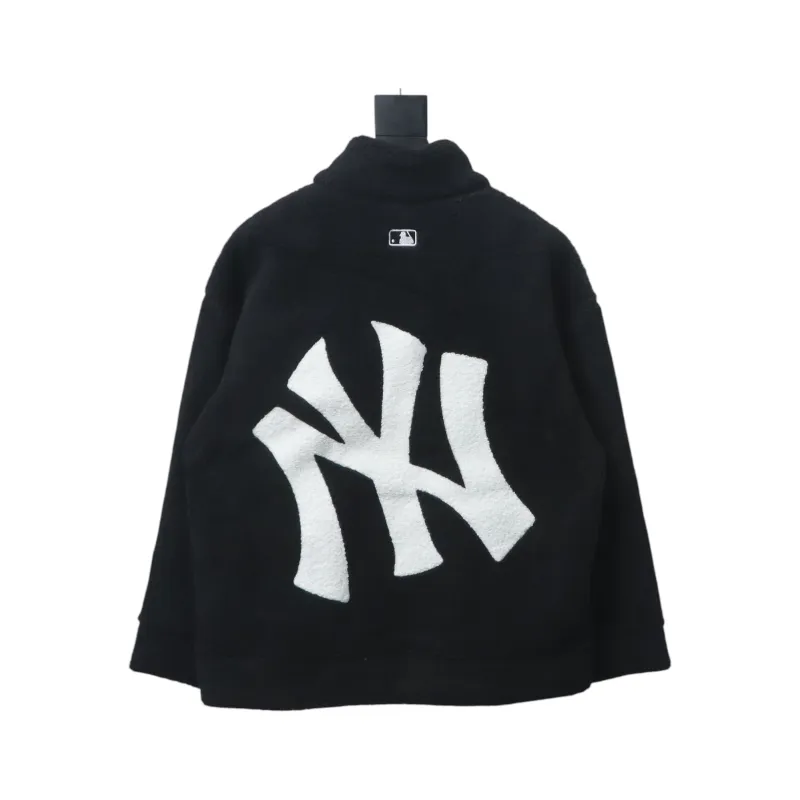 MLB Classic Embroidered LOGO Lambswool Jacket Black