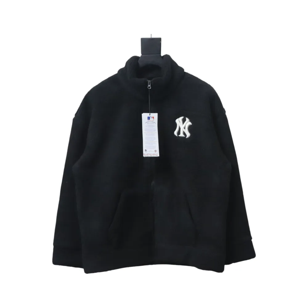 MLB Classic Embroidered LOGO Lambswool Jacket Black