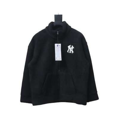 MLB Classic Embroidered LOGO Lambswool Jacket Black 01