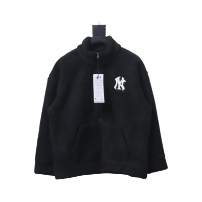 MLB Classic Embroidered LOGO Lambswool Jacket Black 01
