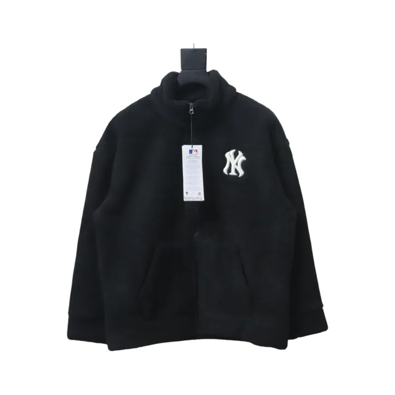 MLB Classic Embroidered LOGO Lambswool Jacket Black