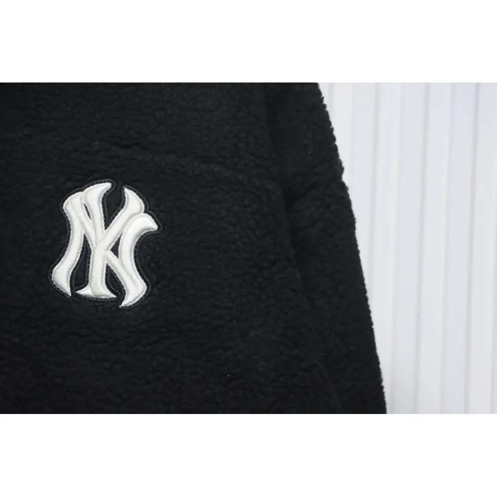 MLB Classic Embroidered LOGO Lambswool Jacket Black