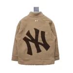 MLB Classic Embroidered LOGO Lambswool Jacket Brown