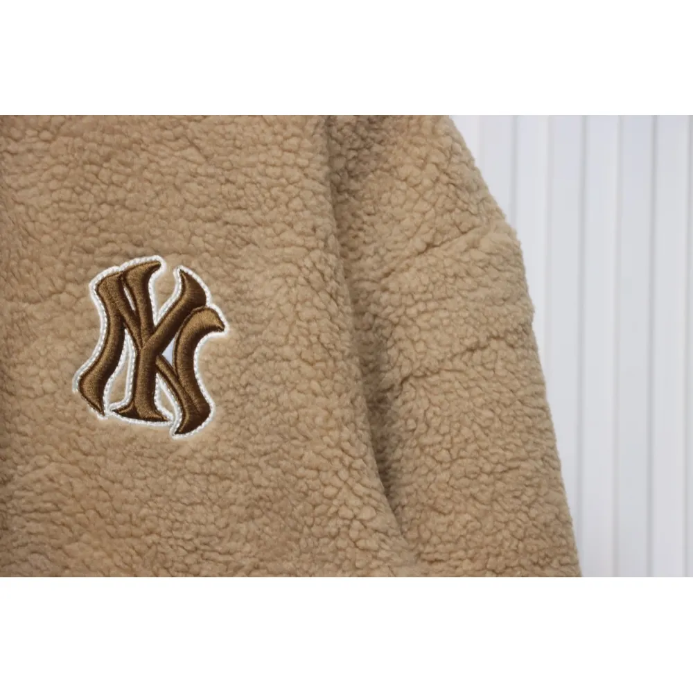 MLB Classic Embroidered LOGO Lambswool Jacket Brown