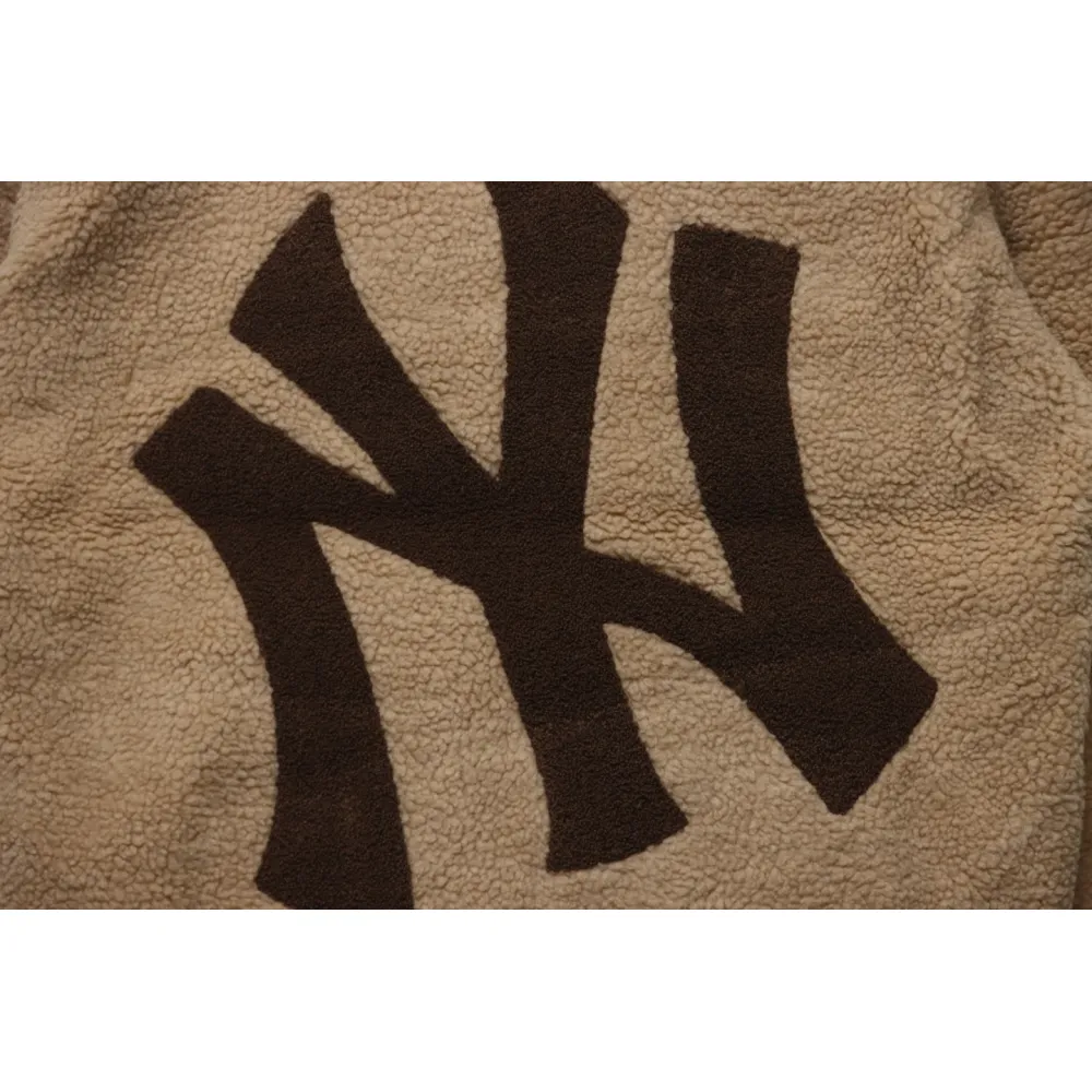 MLB Classic Embroidered LOGO Lambswool Jacket Brown