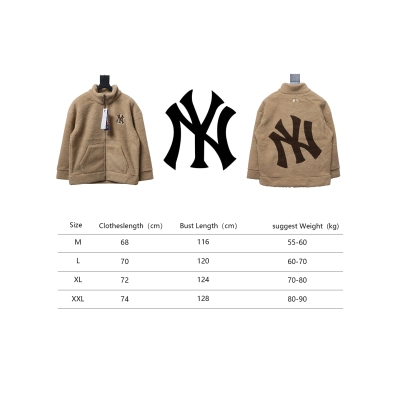 MLB Classic Embroidered LOGO Lambswool Jacket Brown 02