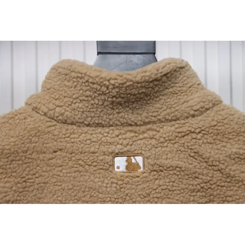 MLB Classic Embroidered LOGO Lambswool Jacket Brown