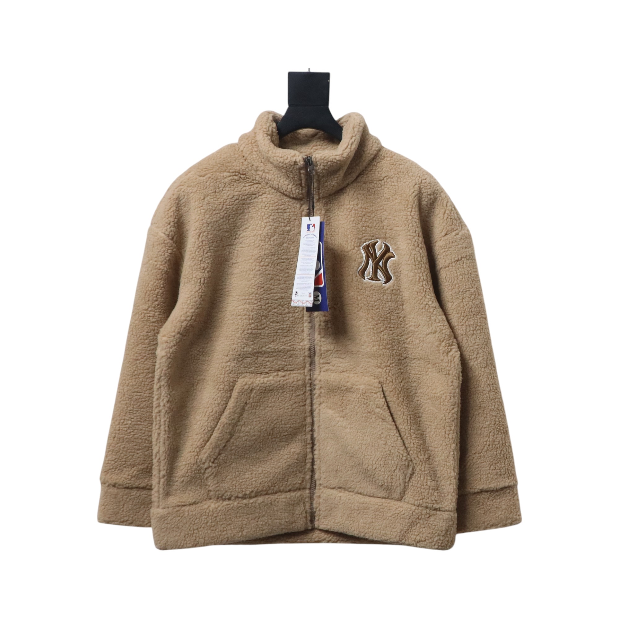 MLB Classic Embroidered LOGO Lambswool Jacket Brown