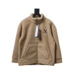 MLB Classic Embroidered LOGO Lambswool Jacket Brown