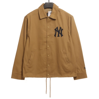 MLB Collaborative Front And Back Embroidered Jacket Brown 01