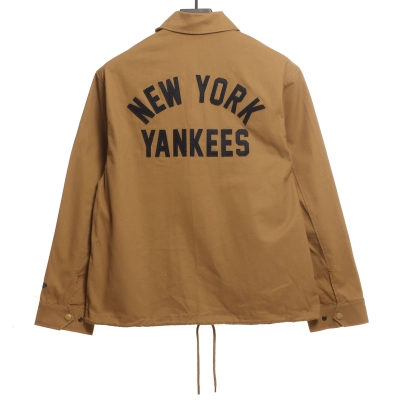 MLB Collaborative Front And Back Embroidered Jacket Brown 02