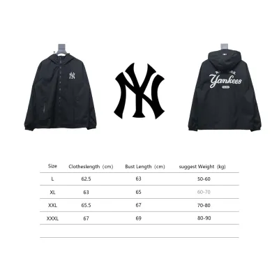 MLB Embroidered Hooded White Label Sports Jacket Black 02