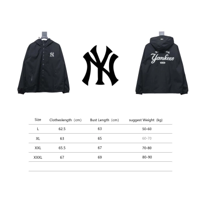 MLB Embroidered Hooded White Label Sports Jacket Black 02