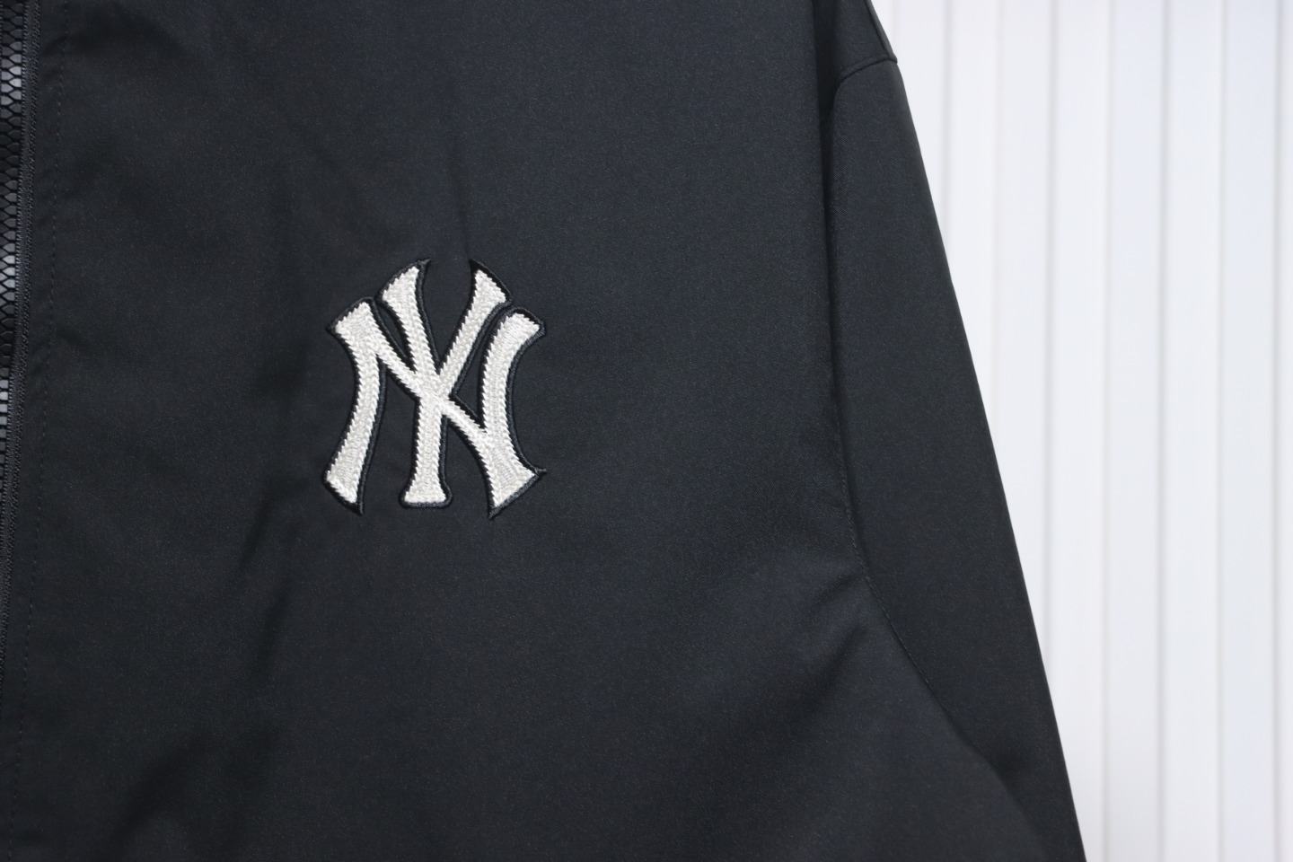 MLB Embroidered Hooded White Label Sports Jacket Black