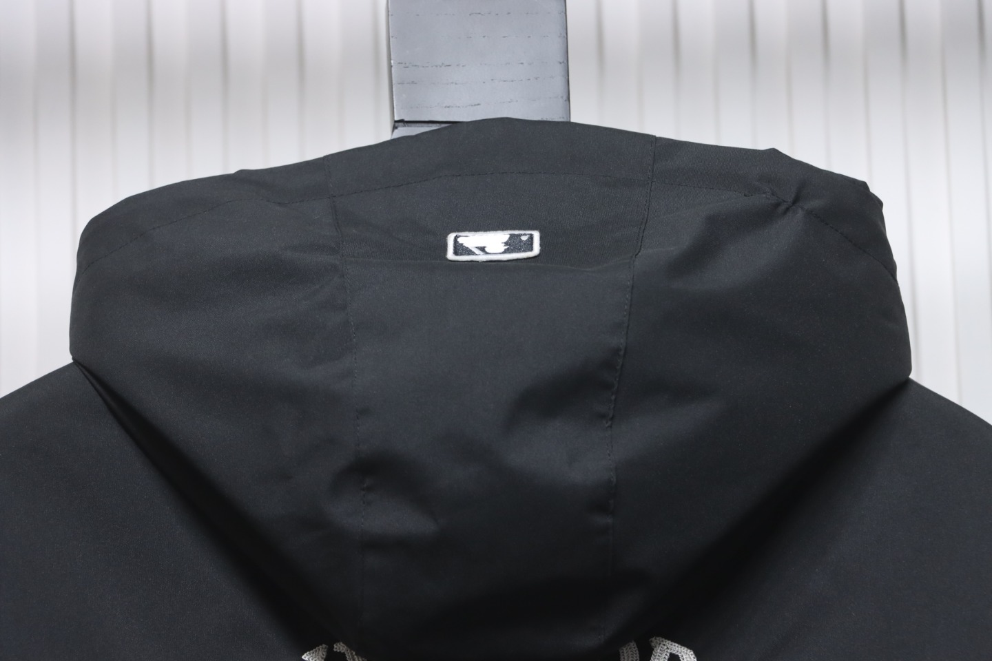 MLB Embroidered Hooded White Label Sports Jacket Black