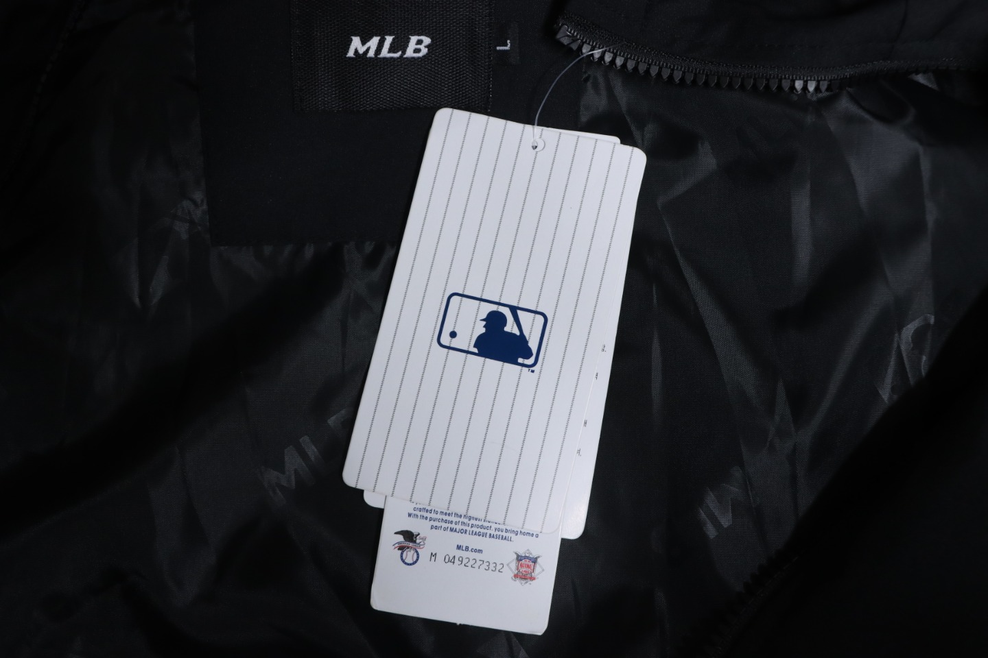 MLB Embroidered Hooded White Label Sports Jacket Black