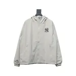 MLB Embroidered Hooded White Label Sports Jacket White