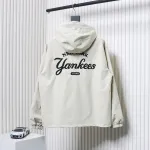 MLB Embroidered Hooded White Label Sports Jacket White