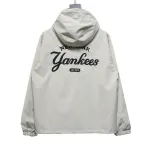 MLB Embroidered Hooded White Label Sports Jacket White