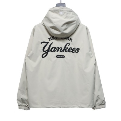 MLB Embroidered Hooded White Label Sports Jacket White 02