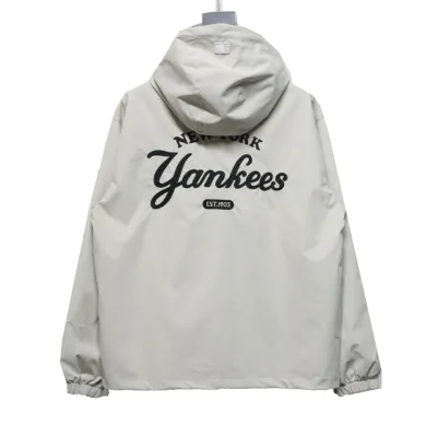 MLB Embroidered Hooded White Label Sports Jacket White 02