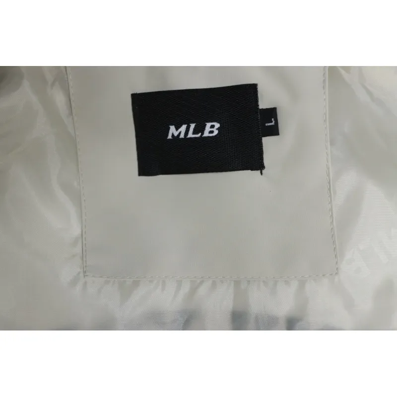 MLB Embroidered Hooded White Label Sports Jacket White