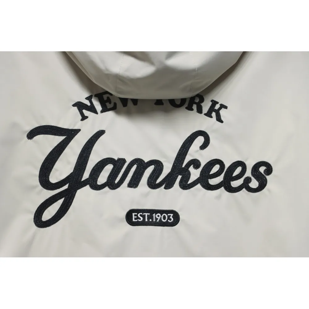 MLB Embroidered Hooded White Label Sports Jacket White