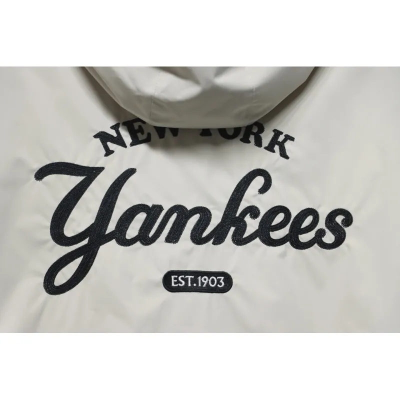 MLB Embroidered Hooded White Label Sports Jacket White