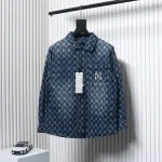 MLB Embroidered Logo Print Denim Shirt Jacket