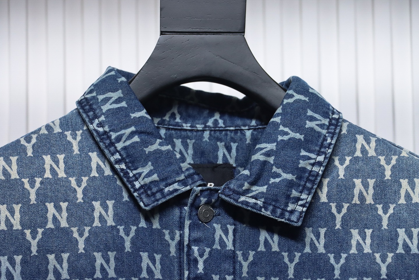 MLB Embroidered Logo Print Denim Shirt Jacket