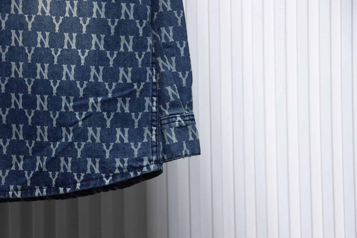 MLB Embroidered Logo Print Denim Shirt Jacket