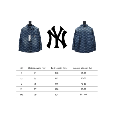 MLB Embroidered Logo Print Denim Shirt Jacket 02