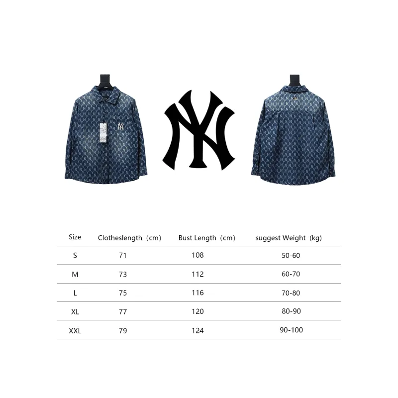 MLB Embroidered Logo Print Denim Shirt Jacket
